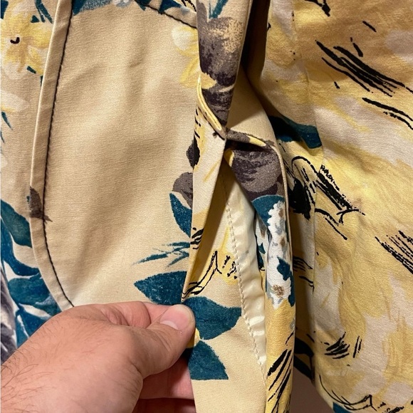 A Line Floral Trench Coat Size Large - Picture 3 of 6